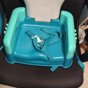 Teal Booster Seat with Safety Straps